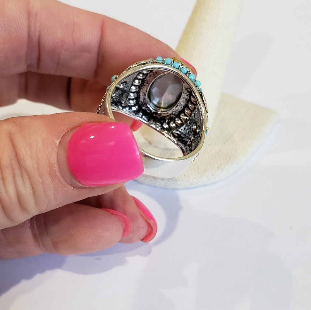 Gorgeous Men's Huge Aquamarine 925 Silver Ring - Picture 6 of 10